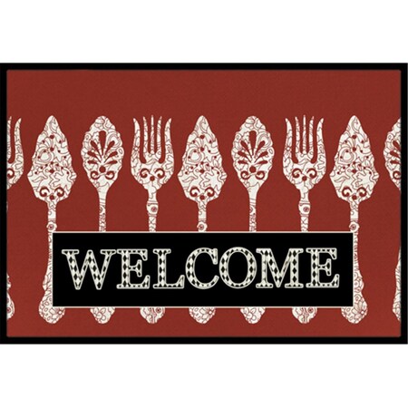 Carolines Treasures Serving Spoons Welcome Indoor Or Outdoor Mat 24 x 36 In. SB3090JMAT